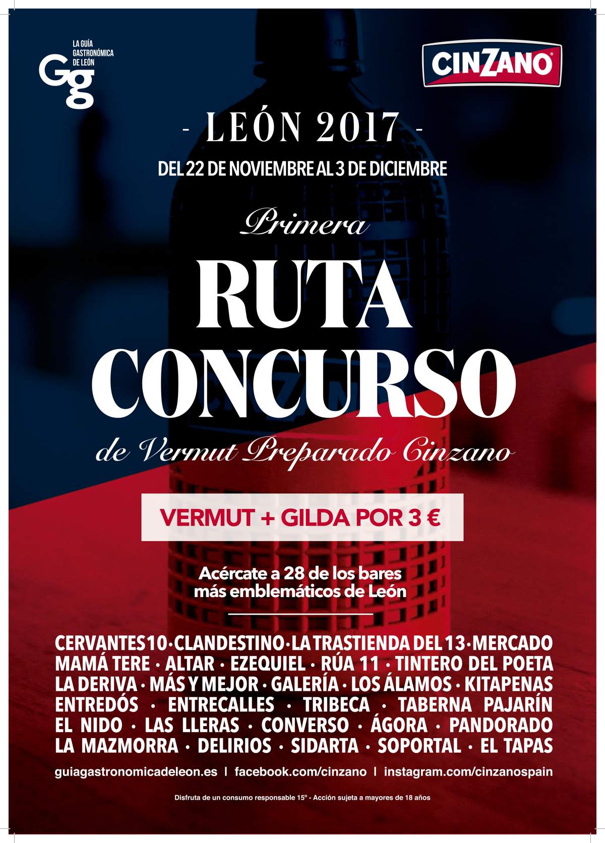 Guía Gastronómica de León Ruta del Vermut Cinzano - Cartel