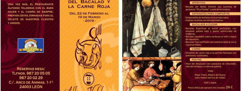 Restaurante Alfonso Valderas XIX - Jornadas Gastronomicas Bacalao y Carne Roja 2019