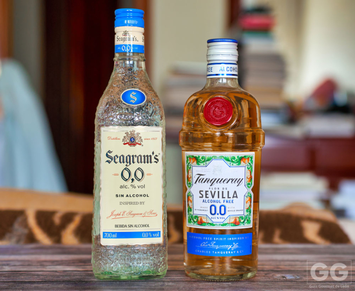 Destilados sin alcohol de cerca (III) cuando manda el cítrico y la suavidad (Tanqueray Sevilla 0.0 y Seagram’s 0.0)