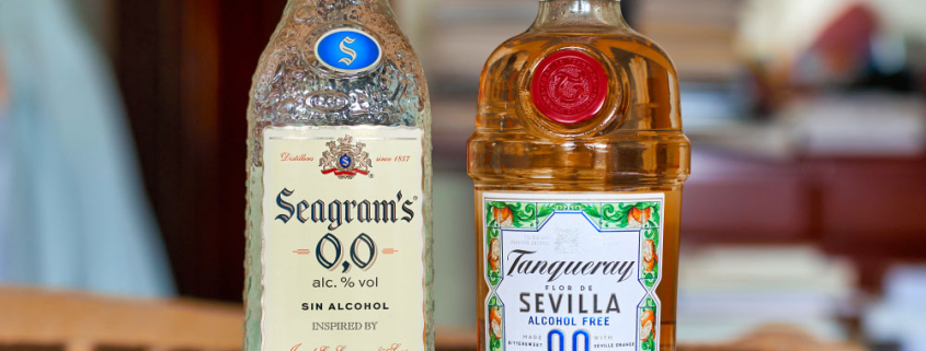 Destilados sin alcohol de cerca (III) cuando manda el cítrico y la suavidad (Tanqueray Sevilla 0.0 y Seagram’s 0.0)